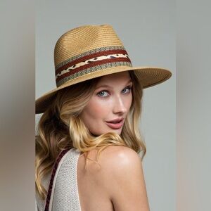 Women's Ruggine Braided Trim Panama Hat with Inner Adjustable Band